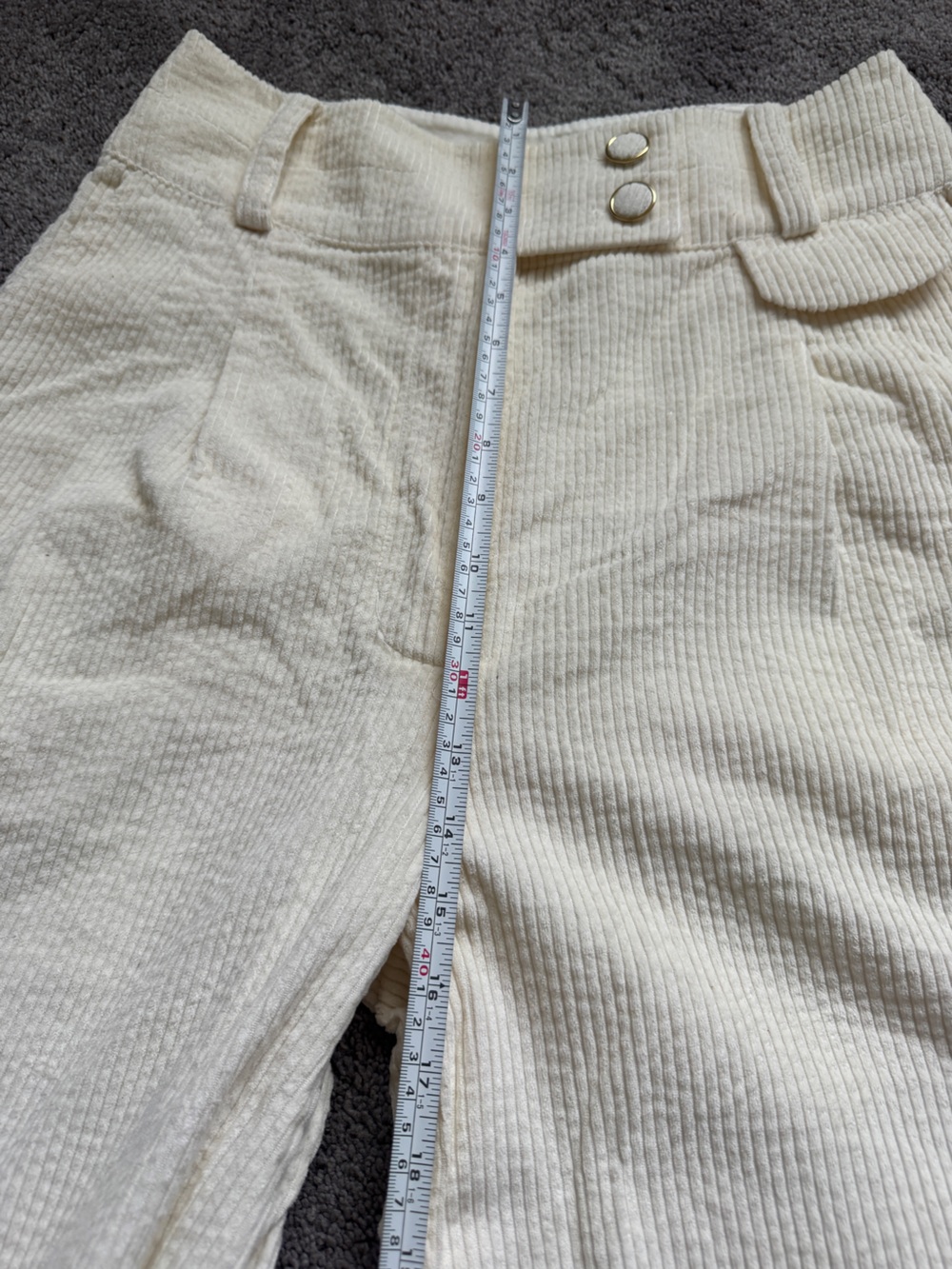 NWOT Farm Rio Women's Cream Curduroy Wide-Leg Pants - Picture 8 of 12
